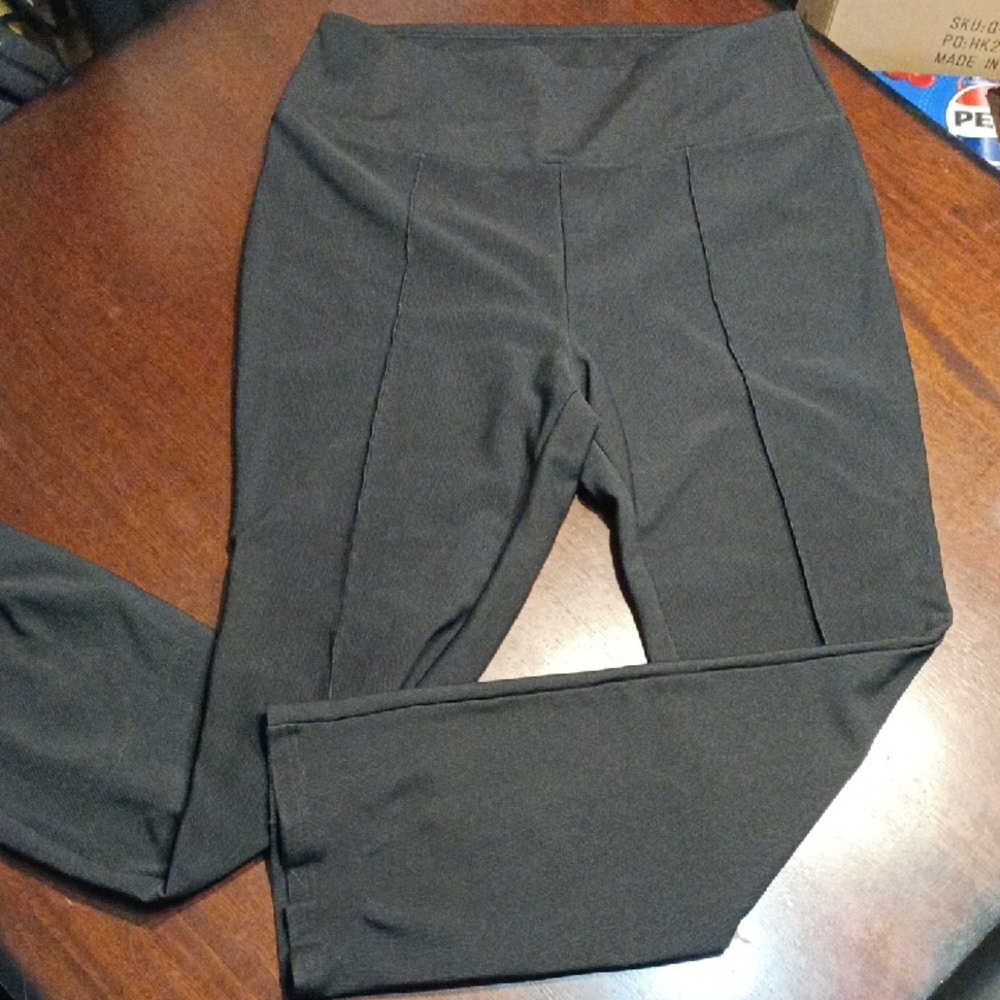 just be Black Knit Pants with Subtle Seam